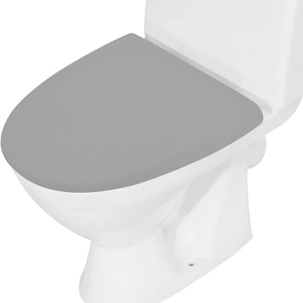 Toilet Lid Cover, Bathroom Stretch Spandex Washable Toilet Lid Seat Protector Cover with Elastic Bottom, Grey