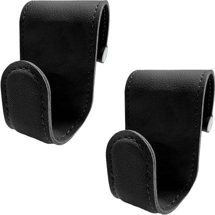 2 PCS Car Co-Pilot Glovebox Hooks, Anti-Scratch Leather Auto Glove Box Storage Hangers, Vehicle Glovebox Organizer Passenger Seat Hanging Hooks for Handbag Purse Umbrellas (Black)