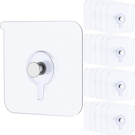 20 Pcs Adhesive Picture Hooks 20 lbs Max 2.2”Load No Drill Screw Stickers Heavy Duty Picture Hangers Without Nails No Nail Wall Hooks for Hanging Frame Hanger Sticky Hook for Bathroom Kitchen