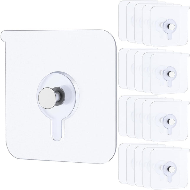20 Pcs Adhesive Picture Hooks 20 lbs Max 2.2 Load No Drill Screw Stickers Heavy V1258-DP02-B-2747