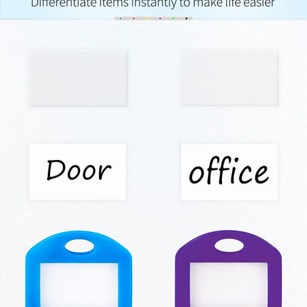 24 Pcs Key Covers Caps 1 Inch Key Covers Protectors with Blank Paper Labels and Clear Windows Soft Key Identifiers for Standard Regular Thin Flat House Keys (Not for Odd-Shaped), 6 Colors