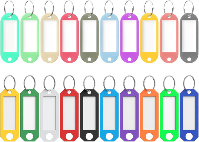 20 Pcs Key Tags 20 Color Key Tags with Labels Key Labels for Keychain Plastic V1258-DP02-B-2780