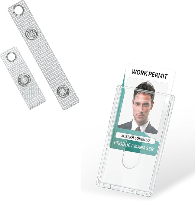 50 Pcs Badge Holder Straps ID Badge Straps with Snaps and 2 Pack Thumb-Slot Badge V1258-DP02-B-2809
