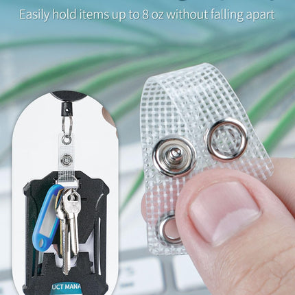 50 Pcs Badge Holder Straps ID Badge Straps with Snaps and 2 Pack Thumb-Slot Badge Holder Clear ID Card Holders with Easy Access Vertical Plastic Case Hard Card Protector