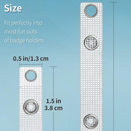 50 Pcs Badge Holder Straps ID Badge Straps with Snaps and 2 Pack Thumb-Slot Badge Holder Clear ID Card Holders with Easy Access Vertical Plastic Case Hard Card Protector