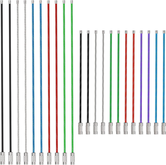 20 Pcs 4 Inch Wire Keychain Cable and 20 Pcs 6 Inch Wire Keychain Cable V1258-DP02-B-2820