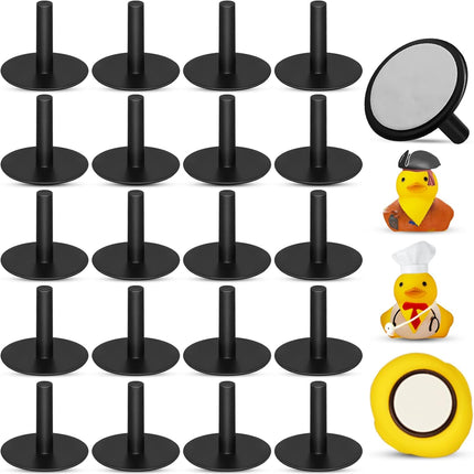 20Pcs Plastic Duck Holder Car, Rubber Duck Plug Ducks Display Fixed Mount Duck Holder, Self-Adhesive Duck Holder for Car, Gift for Car Lover, Black(Rubber Ducks Not Included)