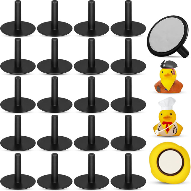 20Pcs Plastic Duck Holder Car Rubber Duck Plug Ducks Display Fixed Mount Duck Holder Self-Adhesive in Black
