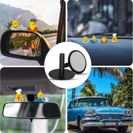 20Pcs Plastic Duck Holder Car, Rubber Duck Plug Ducks Display Fixed Mount Duck Holder, Self-Adhesive Duck Holder for Car, Gift for Car Lover, Black(Rubber Ducks Not Included)