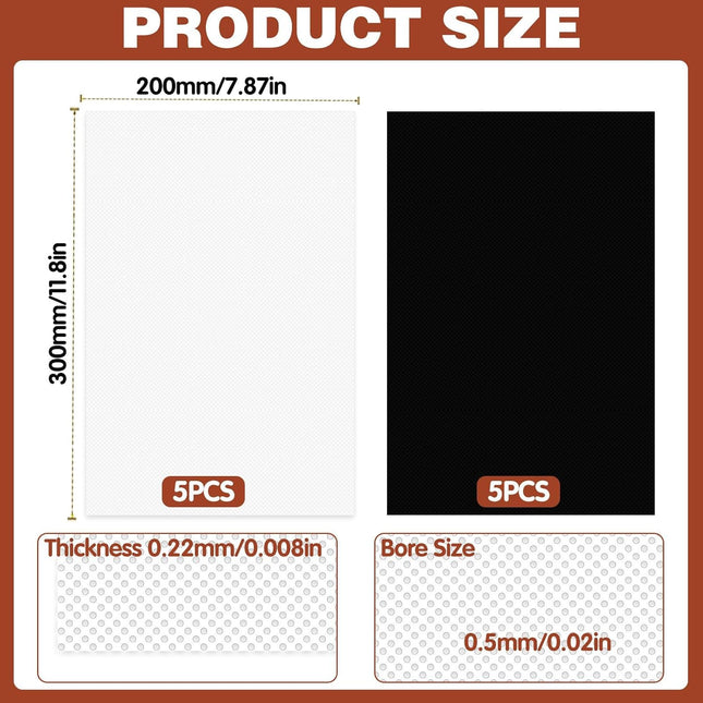 10Pcs 0.5mm Fursuit Eyes Mesh Plastic PVC White Black Mesh Sheet Waterproof Printable Blank – product detail