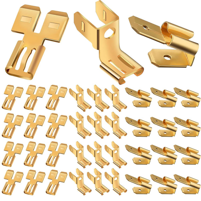 36Pcs Connectors Combination Kit Double Spade Piggyback Chair Terminal Quick Disconnect Adapter
