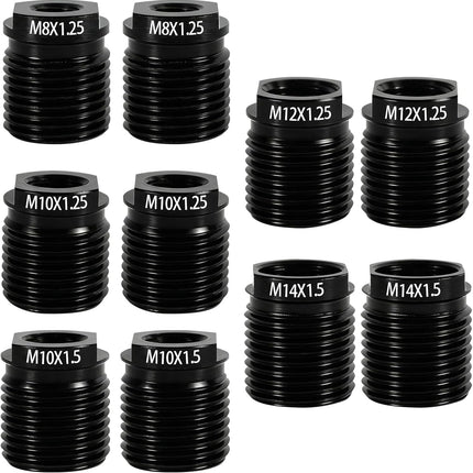 10Pcs Gear Shift Knob Adapter Kit, Universal Aluminum Alloy M10x1.25 M12 M14 Thread Adapter, Quick Install Secure Fit on Shifter Knobs and Car Accessories