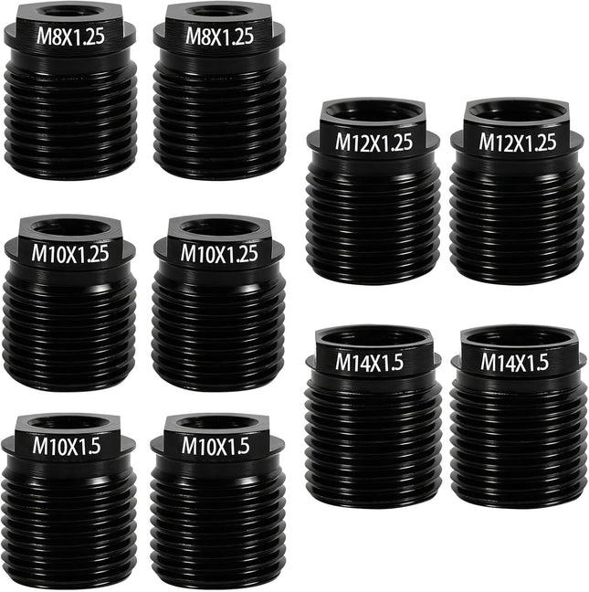 10Pcs Gear Shift Knob Adapter Kit Universal Aluminum Alloy M10x1.25 M12 M14 Thread Adapter Quick