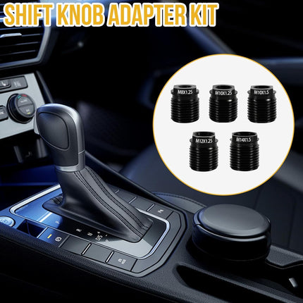 10Pcs Gear Shift Knob Adapter Kit, Universal Aluminum Alloy M10x1.25 M12 M14 Thread Adapter, Quick Install Secure Fit on Shifter Knobs and Car Accessories