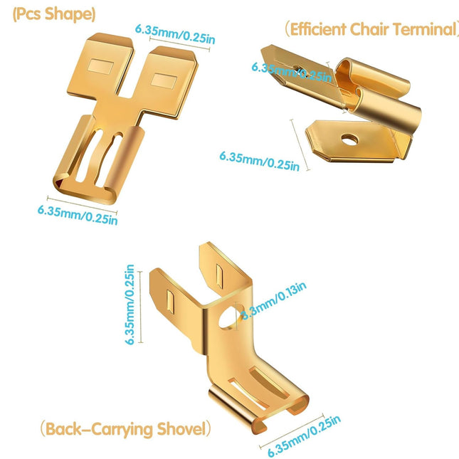 48Pcs Female Spade Connector Double Spade Connector Piggyback Spade Connector 16 Each Chair – product detail