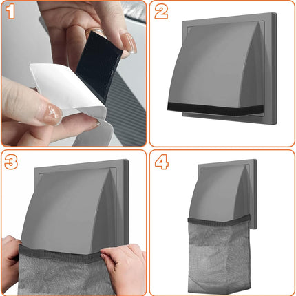 2Pcs Dryer Vent Lint Bags Lint Traps, Dryer Lint Trap Dryer Lint Catcher Lint Bag for Outdoor Dryer Vent, 15.35 X 9.84 Inch Exterior Dryer Vent Cover Capturing Lint and Dust for House(Black)