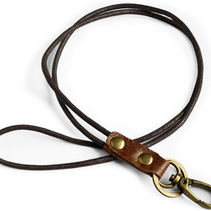 Lanyard For Key and ID Badge Holder, Leather Lanyard For ID Card, Retro Style Lanyards for ID Badges