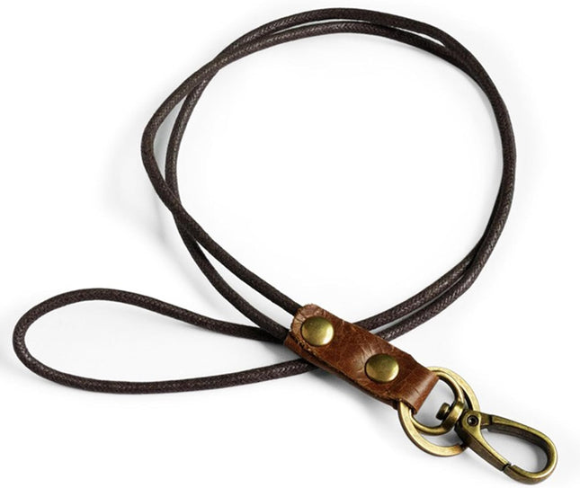 Lanyard For Key and ID Badge Holder Leather Lanyard For ID Card Retro Style Lanyards for ID Badges