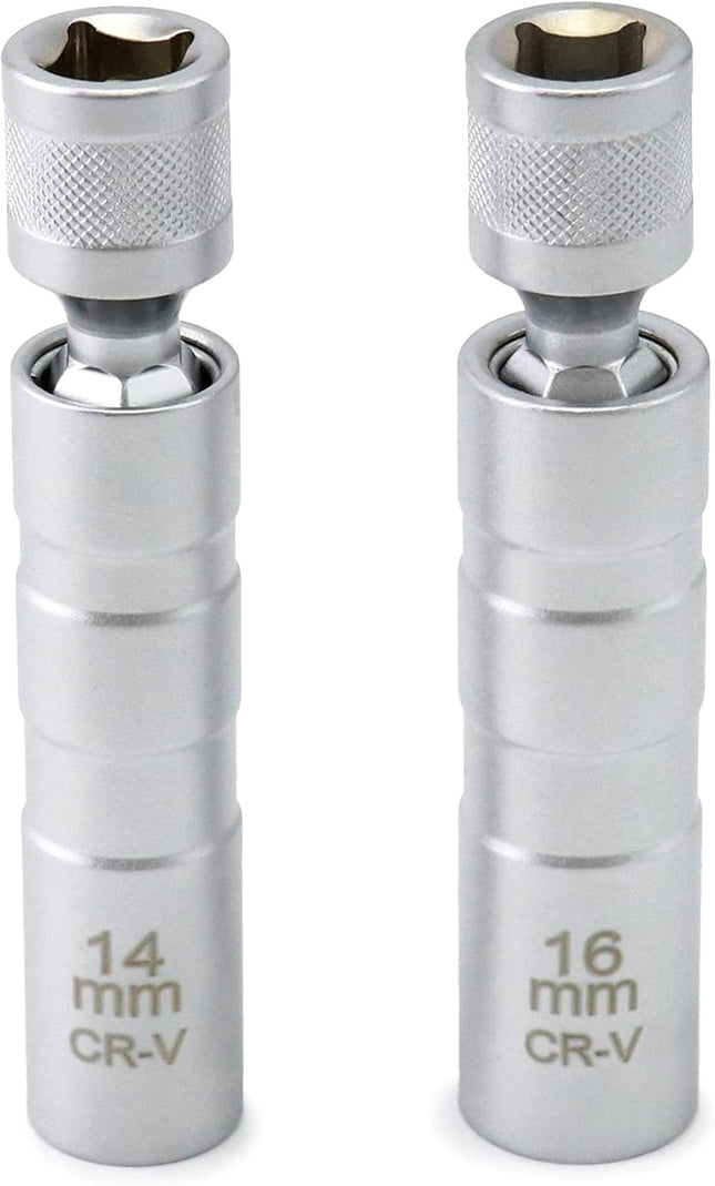 14mm & 16mm Magnetic Swivel Spark Plug Socket Thin Wall Magnetic Rotating 3/8 Drive 12 V1258-DP02-B-2897