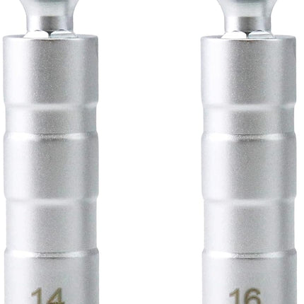 14mm&16mm Magnetic Swivel Spark Plug Socket, Thin Wall Magnetic Rotating 3/8" Drive 12 Point Standard Spark Plug Socket Removal Tool 360-degree Rotation for Maximum Flexibility