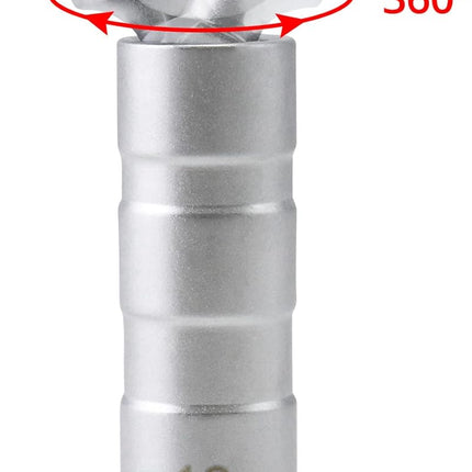 14mm&16mm Magnetic Swivel Spark Plug Socket, Thin Wall Magnetic Rotating 3/8" Drive 12 Point Standard Spark Plug Socket Removal Tool 360-degree Rotation for Maximum Flexibility