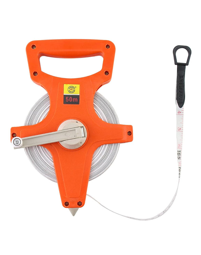 Tape Measure 1/2 x 164' Open Reel Dual Sided Fiberglass Tape Measure for Engineer Yard and Field Measuring