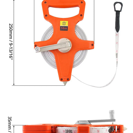 Tape Measure, 1/2" x 164' Open Reel Dual Sided Fiberglass Tape Measure for Engineer, Yard and Field, Measuring Tape