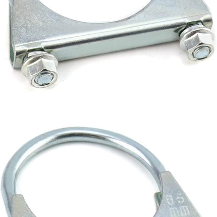 U-Bolt Muffler Tip Exhaust Hook, 2 Pack 2-1/2" OD Carbon Steel Universal Silencer Exhaust Clip