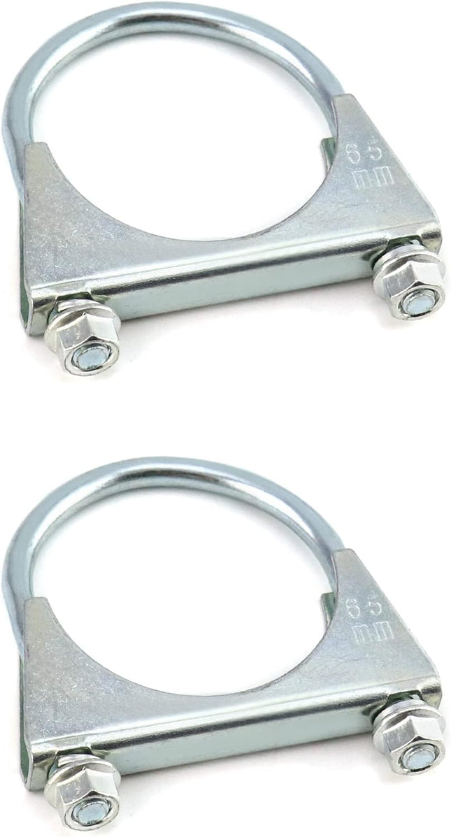 U-Bolt Muffler Tip Exhaust Hook 2 Pack 2-1/2 OD Carbon Steel Universal Silencer Exhaust Clip