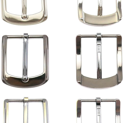 Classic Belt Buckles Set, 3 Pack Metal Belt Buckle 38-40 mm (1.5"-1.6") Single Prong Square Replacement Belt Buckle for Men Women Belt (Silver, Bronze, Gray)