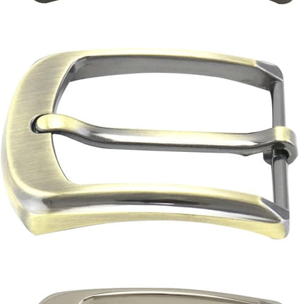 Classic Belt Buckles Set, 3 Pack Metal Belt Buckle 38-40 mm (1.5"-1.6") Single Prong Square Replacement Belt Buckle for Men Women Belt (Silver, Bronze, Gray)