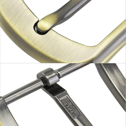 Classic Belt Buckles Set, 3 Pack Metal Belt Buckle 38-40 mm (1.5"-1.6") Single Prong Square Replacement Belt Buckle for Men Women Belt (Silver, Bronze, Gray)