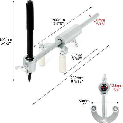 Auto Body Repair Scriber Tool Set - Adjustable Range 0-20cm for Precision Automobile Dent Repair and Car Body Line Marking - Including Parallel Scriber and Branched Line Pen