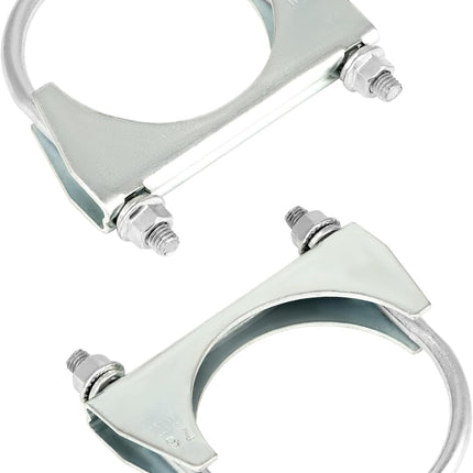 U-Bolt Muffler Tip Exhaust Hook, 2 Pack 3" OD Universal Silencer Exhaust Clip, Steel Exhaust Pipe Clamp