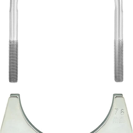 U-Bolt Muffler Tip Exhaust Hook, 2 Pack 3" OD Universal Silencer Exhaust Clip, Steel Exhaust Pipe Clamp
