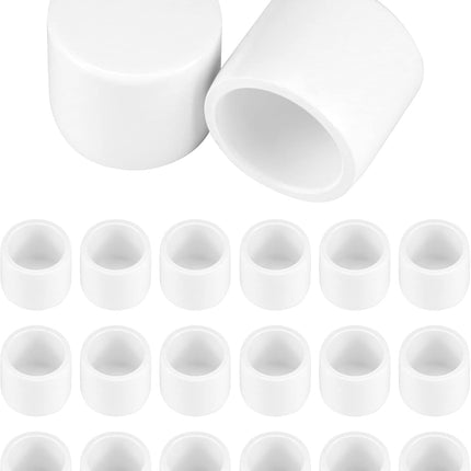PVC Pipe End Cap Fitting, 20 Pack 1/2" Furniture Grade SCH40 Pipe Plug Socket Fitting, External End Cap, White