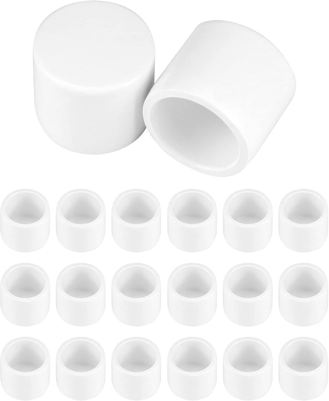 PVC Pipe End Cap Fitting 20 Pack 1/2 Furniture Grade SCH40 Pipe Plug Socket Fitting External End Cap White