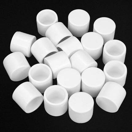 PVC Pipe End Cap Fitting, 20 Pack 1/2" Furniture Grade SCH40 Pipe Plug Socket Fitting, External End Cap, White