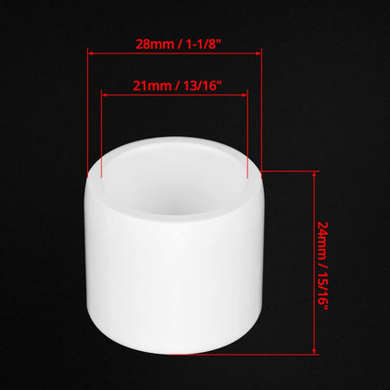 PVC Pipe End Cap Fitting, 20 Pack 1/2" Furniture Grade SCH40 Pipe Plug Socket Fitting, External End Cap, White