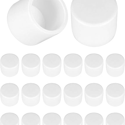 PVC Pipe End Cap Fitting, 20 Pack 1/2" Furniture Grade SCH40 Pipe Plug Socket Fitting, External End Cap, White