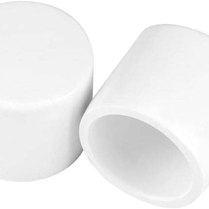 PVC Pipe End Cap Fitting, 20 Pack 1/2" Furniture Grade SCH40 Pipe Plug Socket Fitting, External End Cap, White