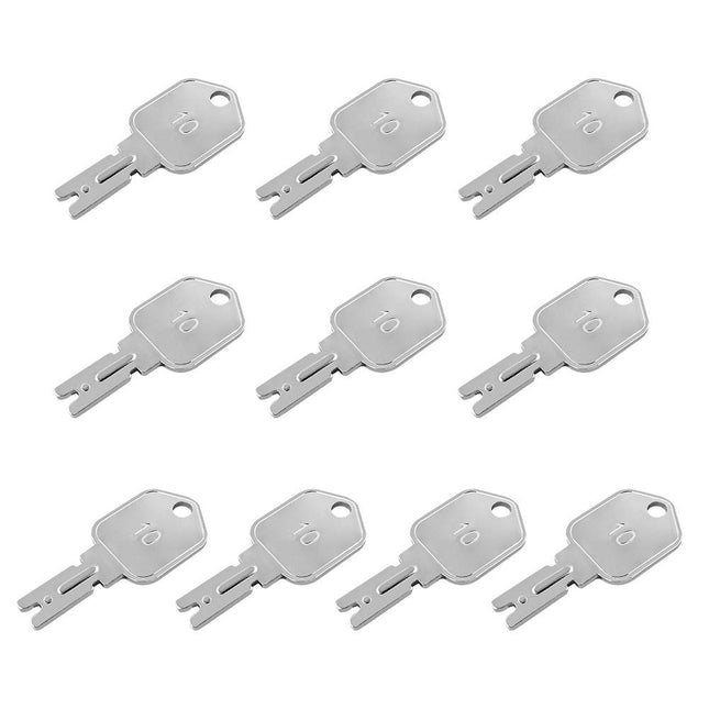 Ignition Keys 10 Pack 166 Forklift Key Hyster Heavy Equipment Keys for Clark Yale Hyster Komatsu Crown