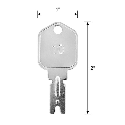 Ignition Keys, 10 Pack 166 Forklift Key Hyster Heavy Equipment Keys for Clark Yale Hyster Komatsu Crown