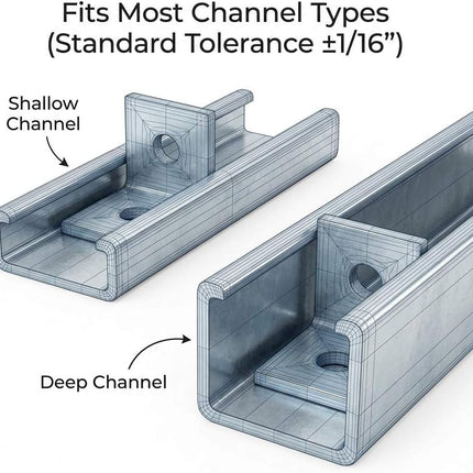 10-Pack Heavy Duty L-Shaped Connector Brackets - 2 Hole, Compatible with All 1-5/8" Strut Channels, 1/2" Bolt Hole, 90 Degree Angle, Electrogalvanized Carbon Steel