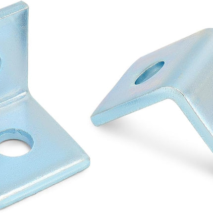 10-Pack Heavy Duty L-Shaped Connector Brackets - 2 Hole, Compatible with All 1-5/8" Strut Channels, 1/2" Bolt Hole, 90 Degree Angle, Electrogalvanized Carbon Steel