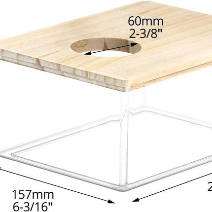 Hamster Sand Bath Box – Clear Acrylic Habitat Bath with Wooden Lid for Dwarf Hamsters, Digging & Grooming