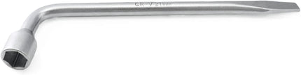 Car Spare Tire Lug Wrench for Jack, 13/16" High Carbon Steel L-shaped Tire Replacement Tool L Type Strong Hexagon Slotted End Socket Wrench