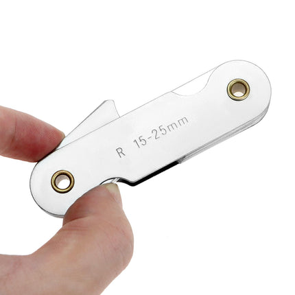 4 Pack Radius Gauge Set, Precision Stainless Steel Measurement Tool for Convex & Concave Surfaces, R0.3-1.5mm/ R1-6.5mm/ R7-14.5mm/ R15-25mm