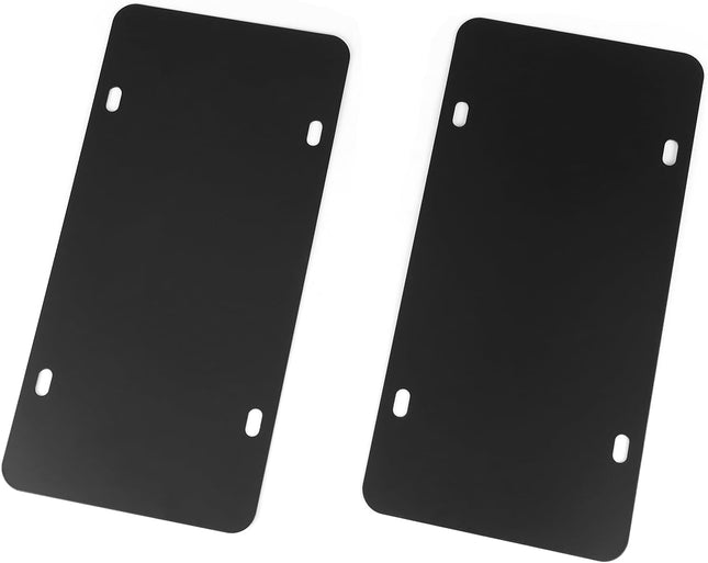 Stainless Steel License Plate Reinforce Plate 2 Pcs Heavy-Gauge Black Powder-Coated 12 x 6 with Screws & – product detail