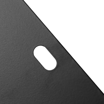 Stainless Steel License Plate Reinforce Plate, 2 Pcs, Heavy-Gauge, Black Powder-Coated, 12" x 6" with Screws & Caps, Anti-Vibration & Bending Protection